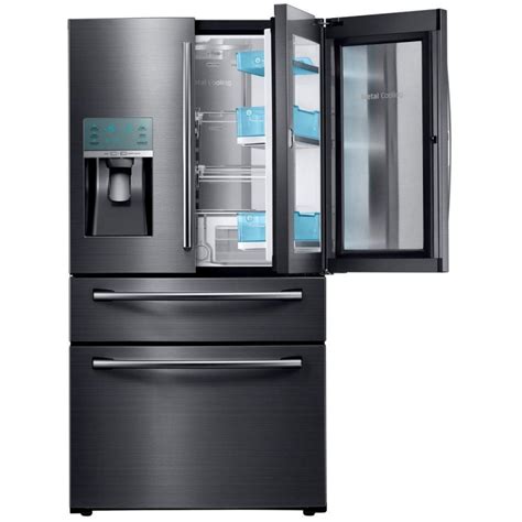 lowes black stainless steel cabinet depth refrigerators|black stainless side by refrigerator.